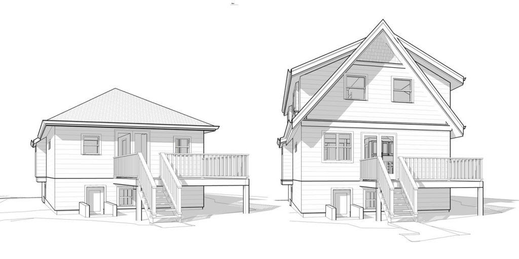 Residential addition & renovation project portfolio - Back perspective