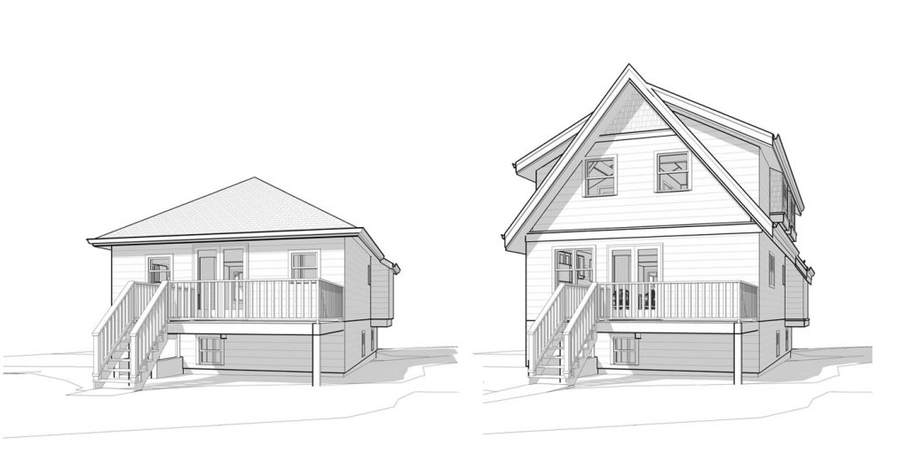 Residential addition & renovation project portfolio - Back perspective