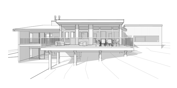 Residential Home addition after rendering