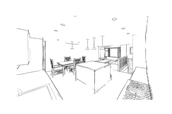 Kitchen renovation 3D perspective
