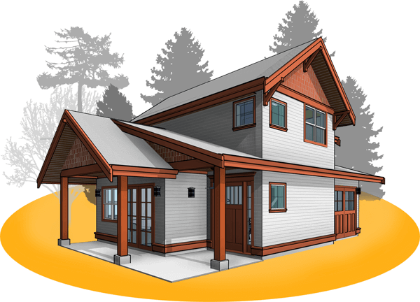 Craftsman styled two-storey carriage house with garage